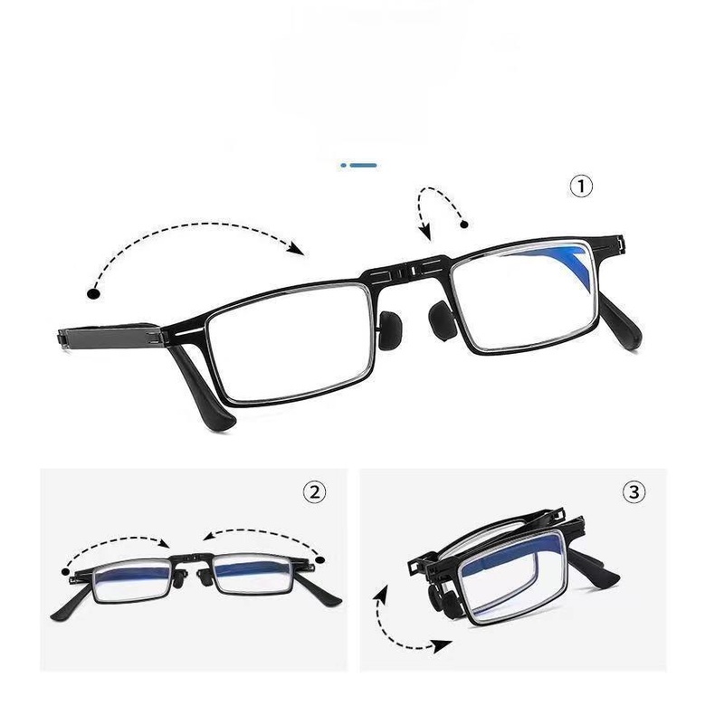 Anti-Blue Light Kacamata Plus Portabel Lipat Presbyopia Fashion Retro Ultra Ringan