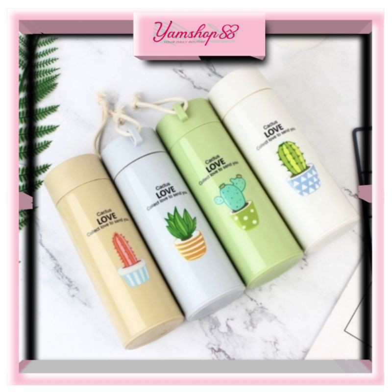 ☀️ YAMSHOP88 ☀️ My Bottle Botol Kaca Minum 450ml Model Kaktus Beling Unik Termos  Cactus Makassar