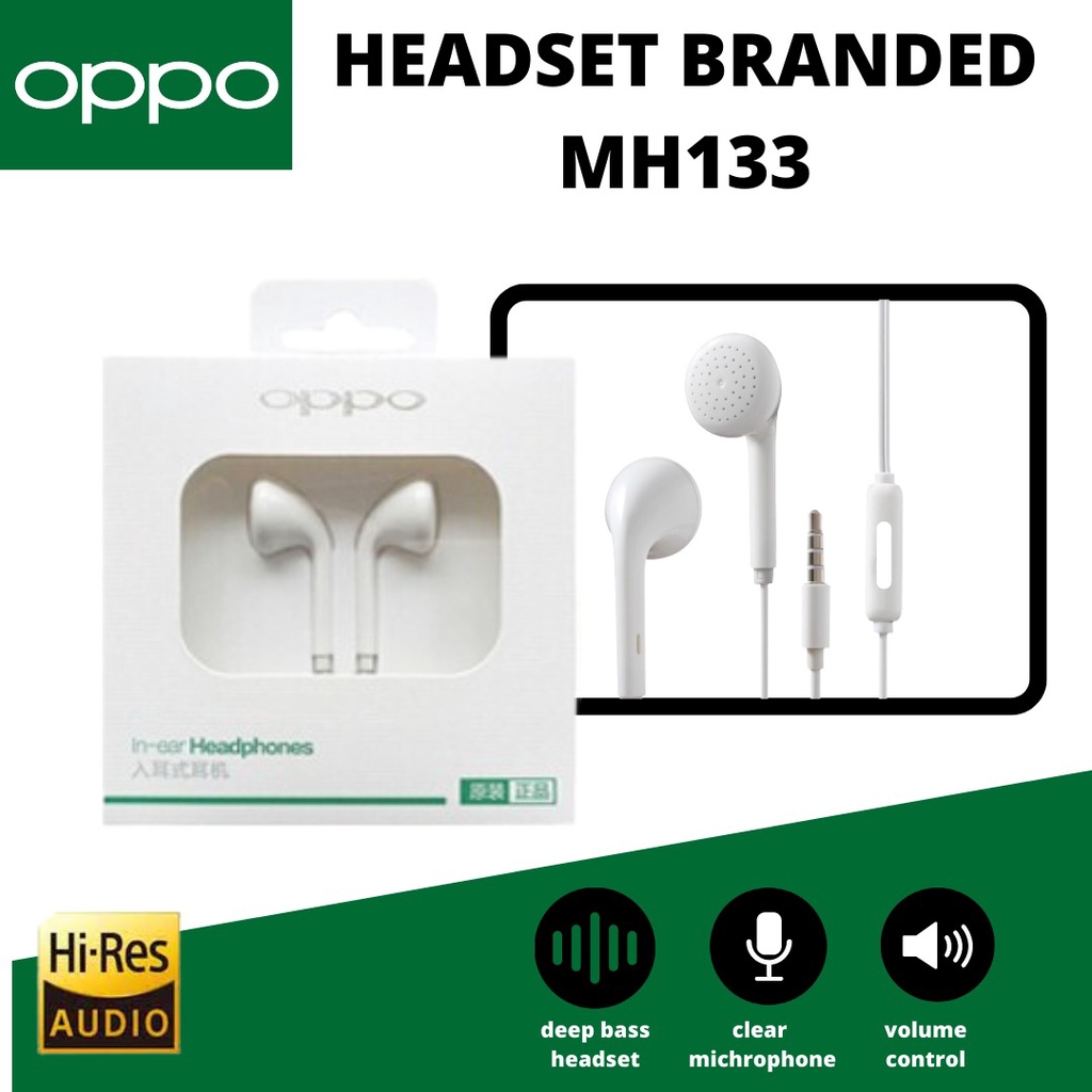 HEADSET / HANDSFREE MH-133  OPPO  PLUS MIC bisa buat semua tipe hp