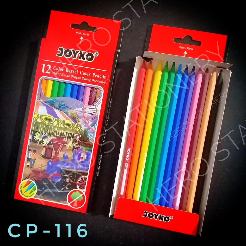 

Pensil warna joyko color barrel 12 warna CP-116