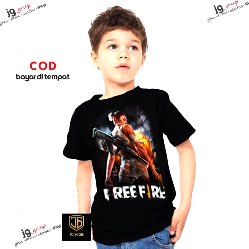 NEW Kaos FREE FIRE Bahan Adem Lembut Untuk Pria Wanita Cewek Cowok Dewasa Remaja Anak 3D / Kaos anak