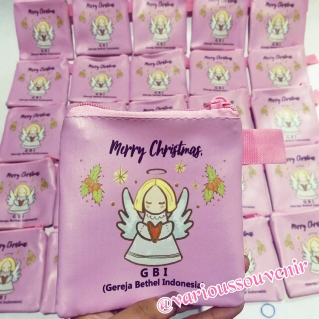 Dompet Natal Koin Christmas Pouch Custom Nama Minim 30pcs 1 gambar Nama Sama Tidak Terima COD