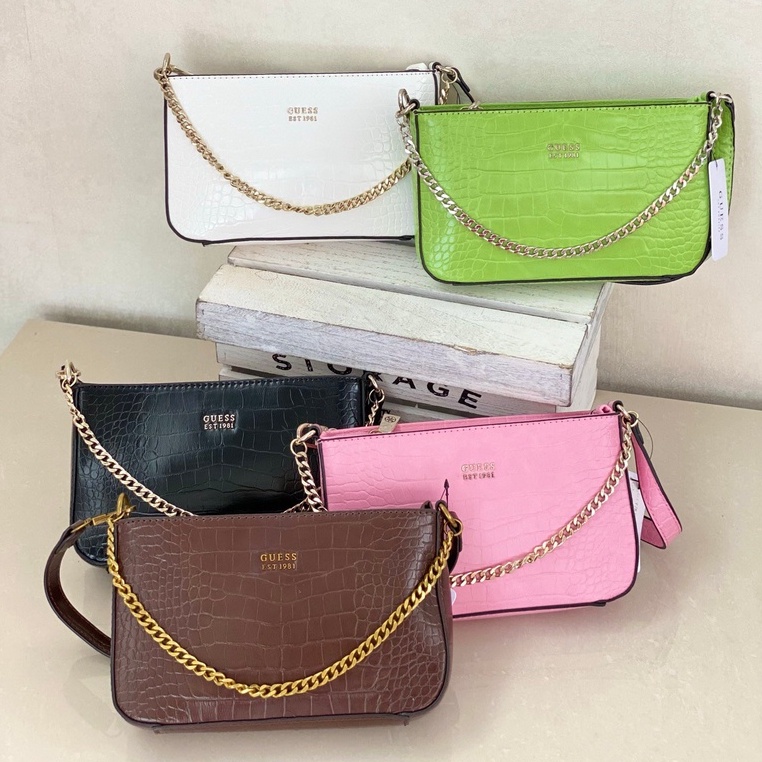 GS GUESS TAS BAHU KATEY MINI CROC SHOULDER BAG WANITA 01463
