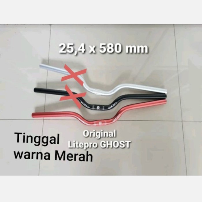 Stang sepeda handlebar litepro ghost 25,4x580 cm rise 7cm mid rise ris