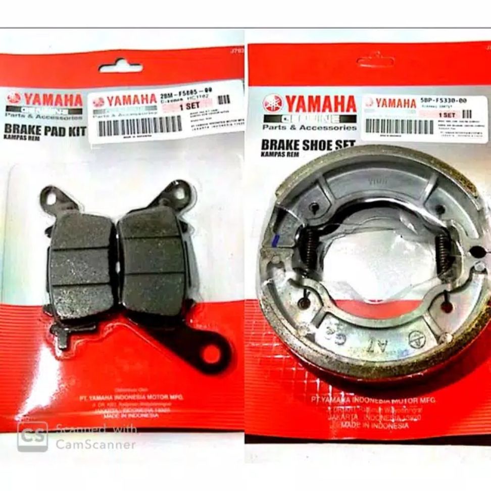 kampas rem depan belakang yamaha lexi aerox