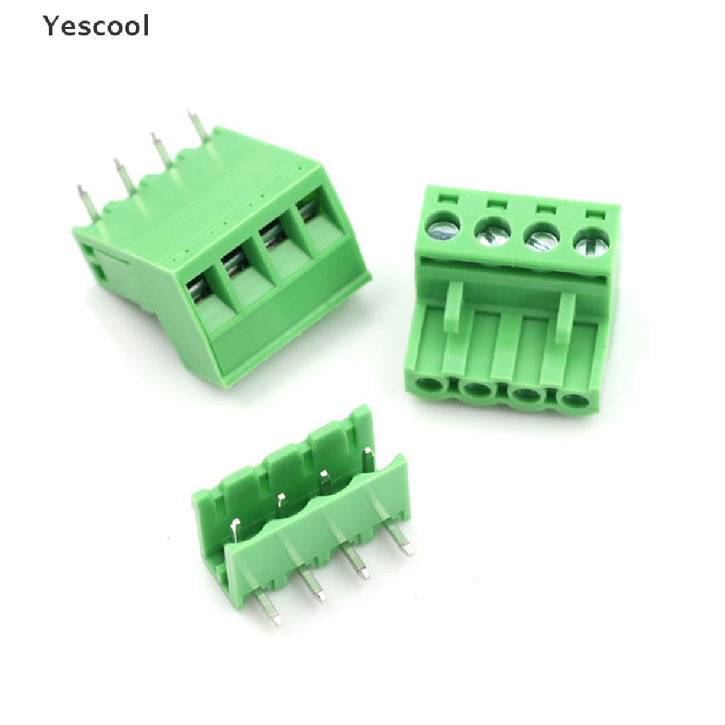 Yescool 20pcs Blok Terminal Konektor PCB Plug-in 4Pin Pitch 5.08mm