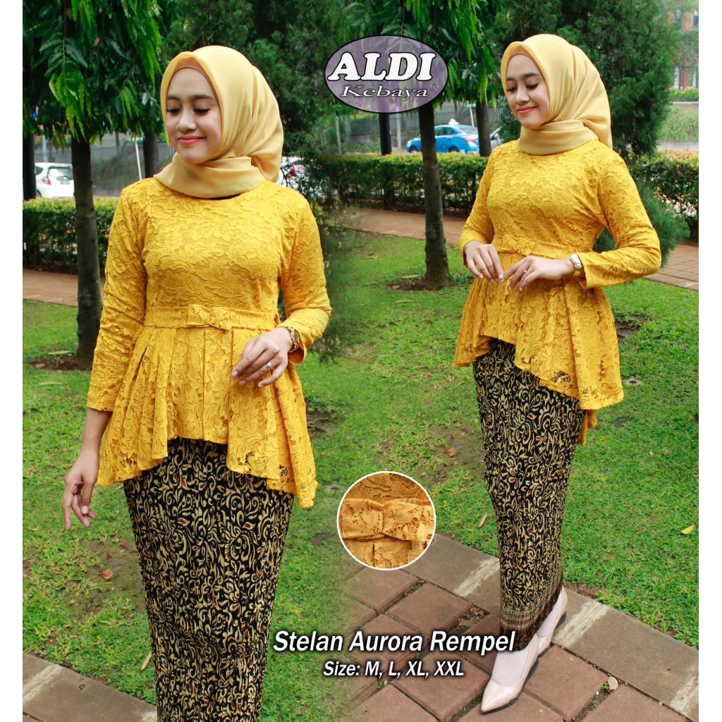 KEBAYA BRUKAT TERBARU! SET AURORA REMPEL - KEBAYA BRUKAT MODERN - BAJU KEBAYA AURORA - BRUKAT AURORA