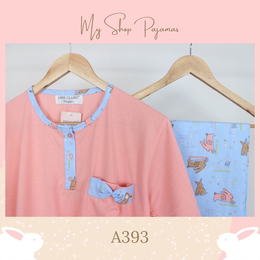 PIYAMA BABYDOLL PAJAMAS ANNE CLAIRE / BAJUTIDUR BABYDOLL SETELAN TANGAN LENGAN PANJANG CELANA PANJANG DEWASA WANITA SLEEPWEAR PP-A393 Orange