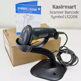 BARCODE SCANNER 1D ZEBRA SYMBOL LS2208 WITH STAND