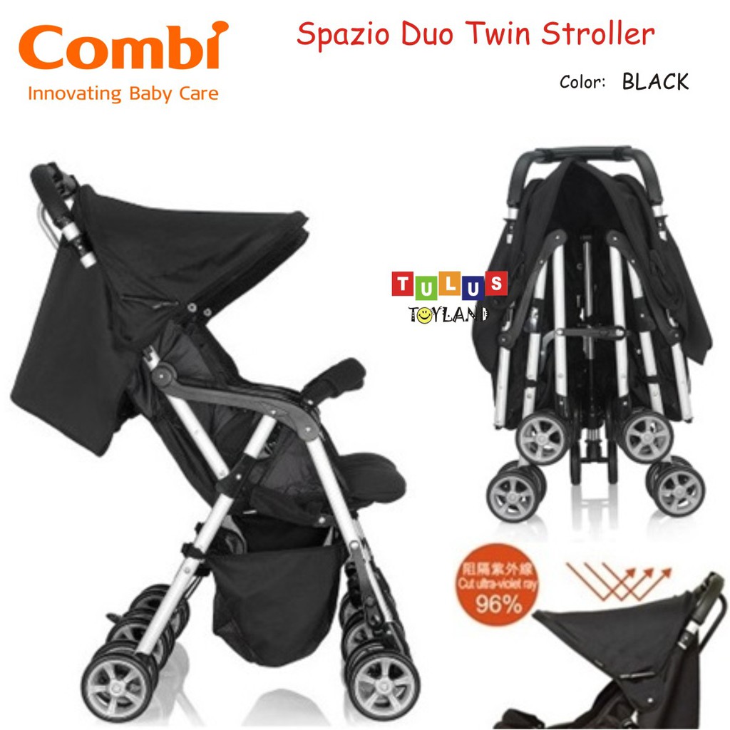 Combi Spazio Duo Compact 2 Go Twin Stroller Kembar Ringkas Premium