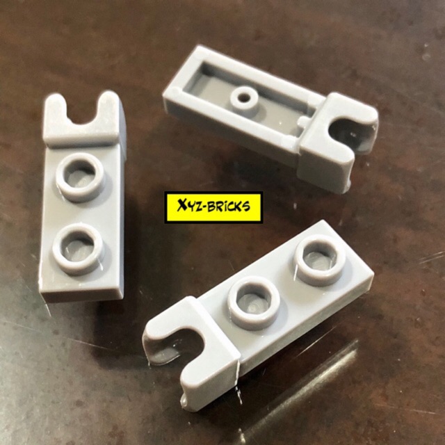 LEGO PARTS 6043639 - Plate 1x2 Ball Cup / Friction End Medium Stone Grey (LBG)