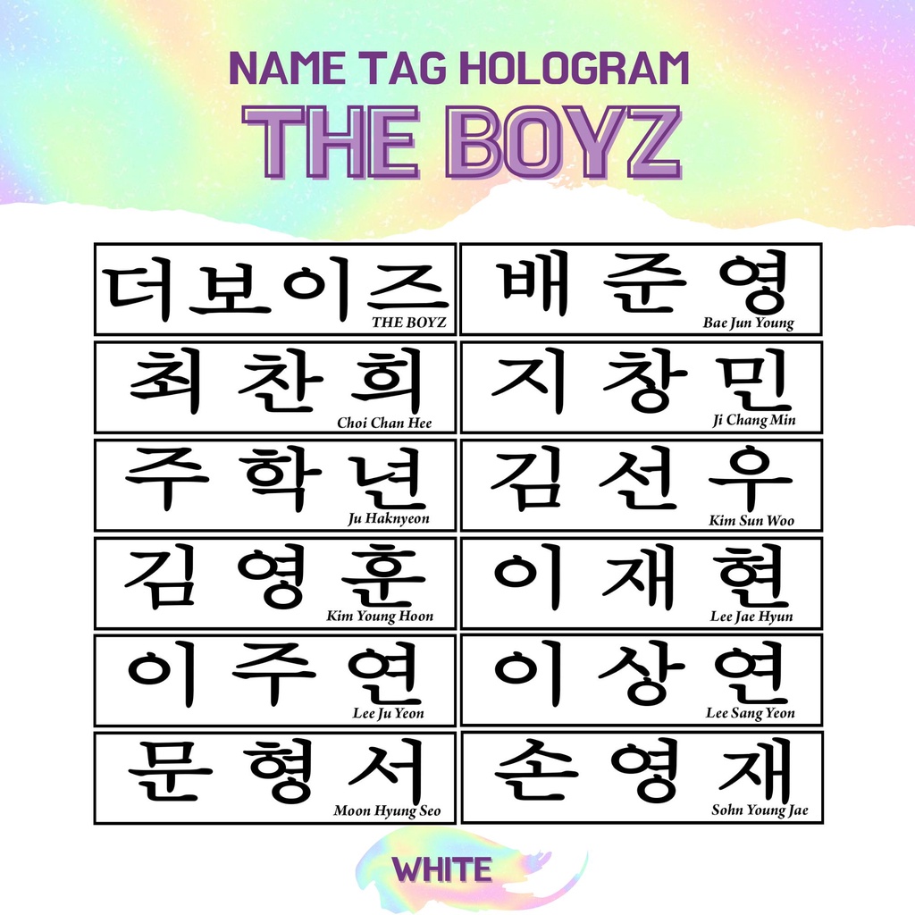 TRANSPARAN STIKER HOLOGRAM THE BOYZ NAMETAG (HARGA 2 PCS) NAME TAG TRANSPARANT STICKER NAMA KPOP IDOL KOREA PREMIUM MURAH UNOFFICIAL SANGYEON JACOB YOUNGHOON HYUNJAE JUYEON KEVIN NEW Q HAKNYEON SUNWOO ERIC READY STOCK !