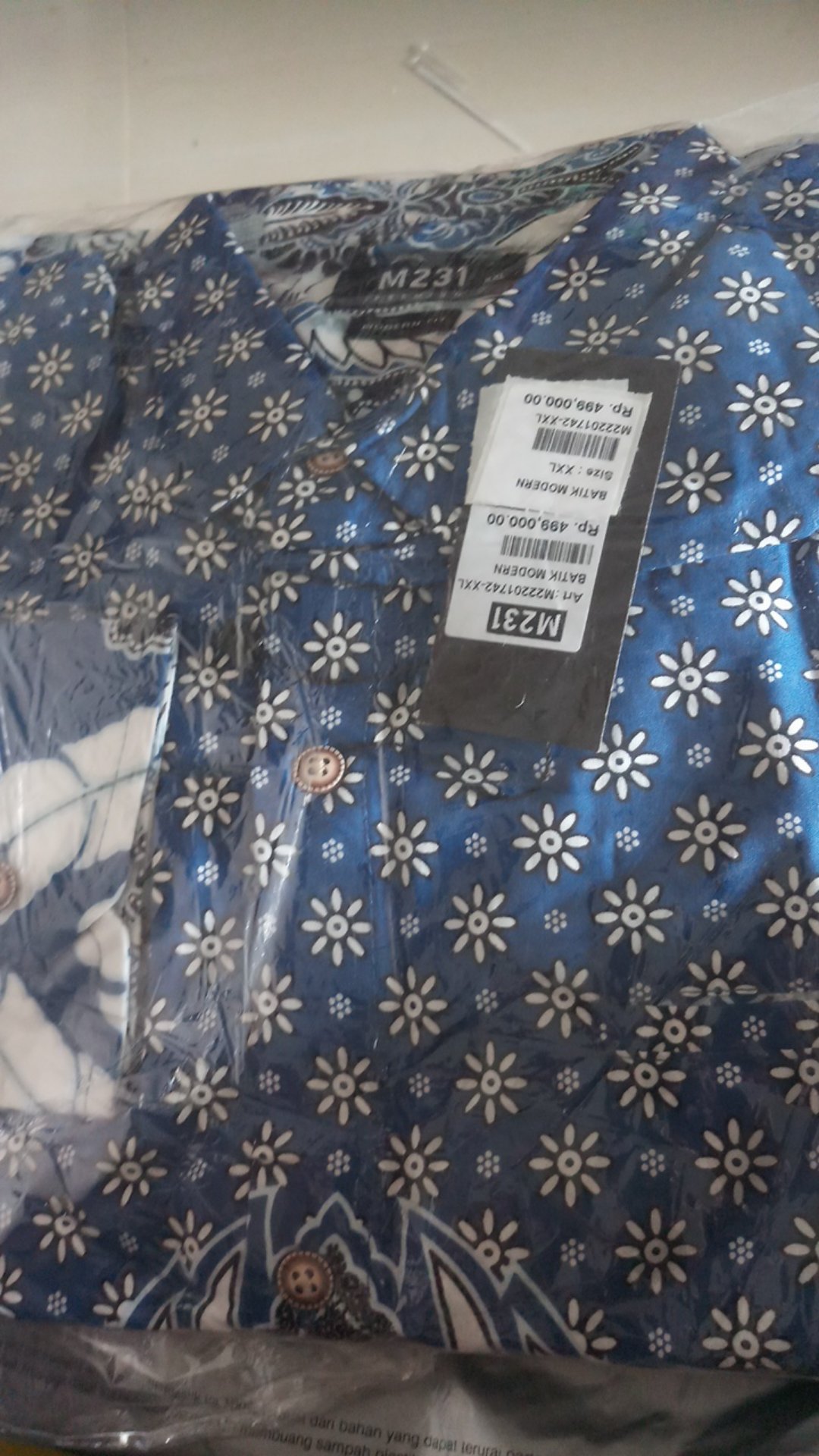 M231 Kemeja Pria Batik Panjang Biru 1742