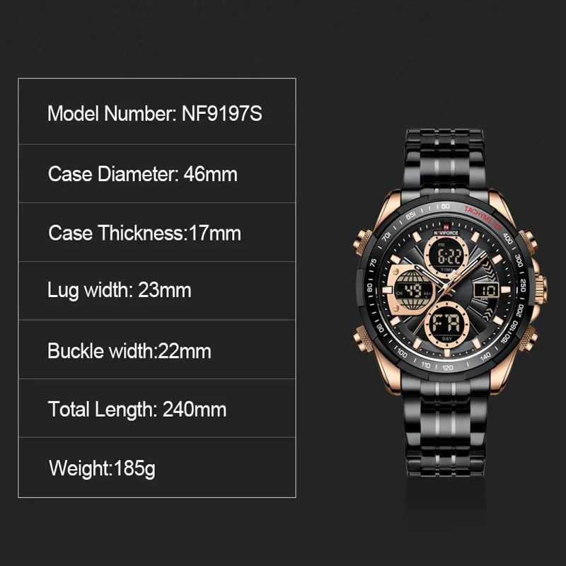 JAM TANGAN NAVIFORCE PRIA SPORTY MEWAH NF-9197 BRG 4