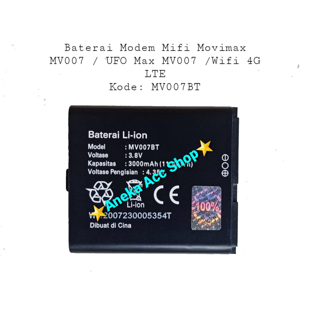 Baterai Battery Original Mifi Movimax MV007 Ufo Max MV007 Wifi MV007BT Batre