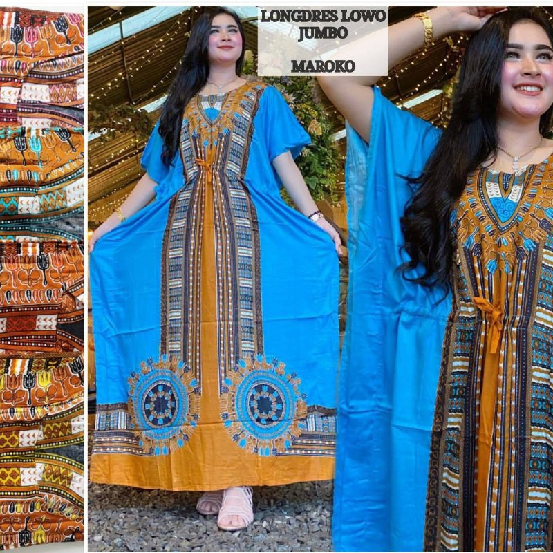 Daster Longdres Jumbo Panjang Wanita Bahan Rayon Home Dress Kekinian Terbaru