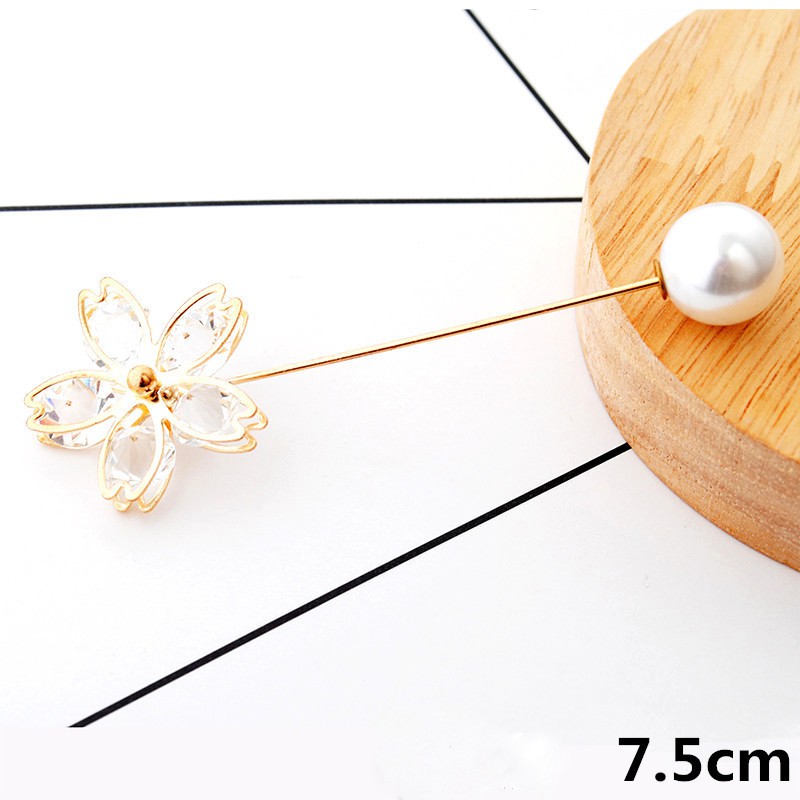 Bros Bunga Mutiara Bros Diamond Flower Brooch Aksesoris Fashion Bunga Bros