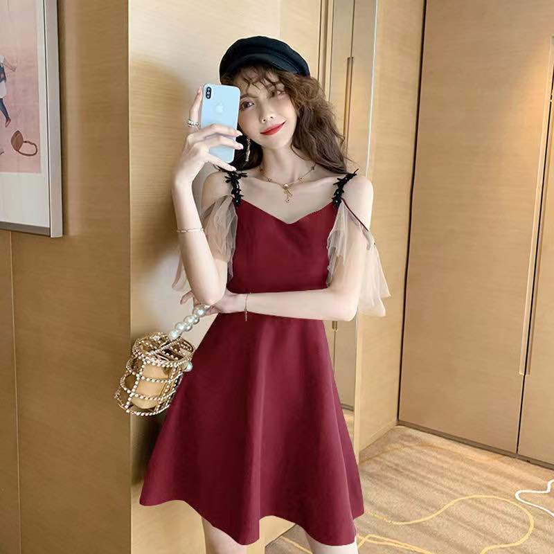 MIDI DRESS KOREA/DRESS PESTA IMPORT MIMIKO/DRESS MERAH/ CNY DRESS