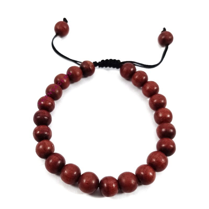 Gelang Kayu Original Nagasari Merah Diameter 8 Mm Buat Pria Dan Wanita Tampil Lebih Oke