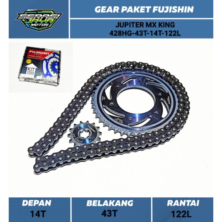 Fujishin GEAR PAKET JUPITER MX KING / VIXION NEW (428HG-43T-14T-122L)