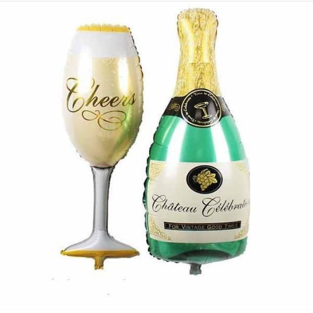 Jual Party Ballon Foil Alluminium Cheers Celebrate Botol Dan Gelas Shopee Indonesia 0347