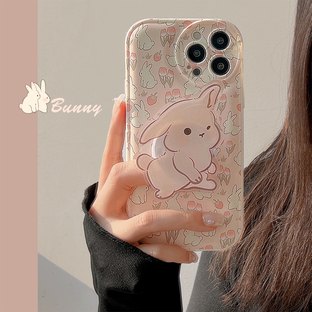 Soft Case Pelindung Lensa Kamera Motif Kartun Hewan Kelinci Untuk Iphone 7 8 PLUS X XR XS 11 12 13 14 PRO MAX SE