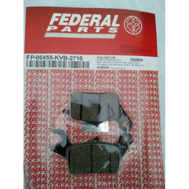 Kampas rem depan matic honda all beat.vario.scoopy merk federal by pt.astra otoparts