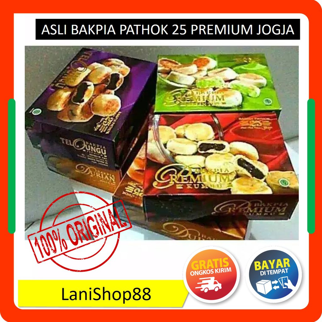 

ASLI Bakpia Pathok 25 PREMIUM isi 15 Khas Jogja Bakpia 25 Premium Basah Enak - FREE VAKUM