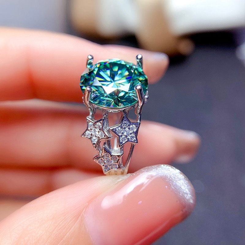 Cincin Adjustable Desain Bintang Hias Cubic Zirconia Gaya Korea Untuk Wanita