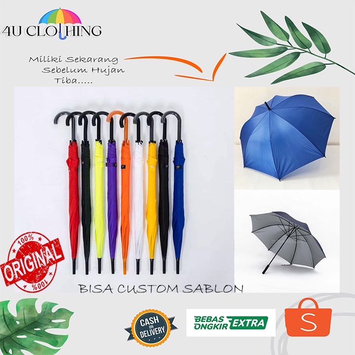 payung tongkat / payung gagang J / payung gantung / payung dekorasi / payung outdor / payung ringan / payung traveling / umbrella / payung kokoh / payung pelangi / polos warna payung polos / payung warna payung murah 75009 COD GROSIR 4U CLOTHING Dia 101cm