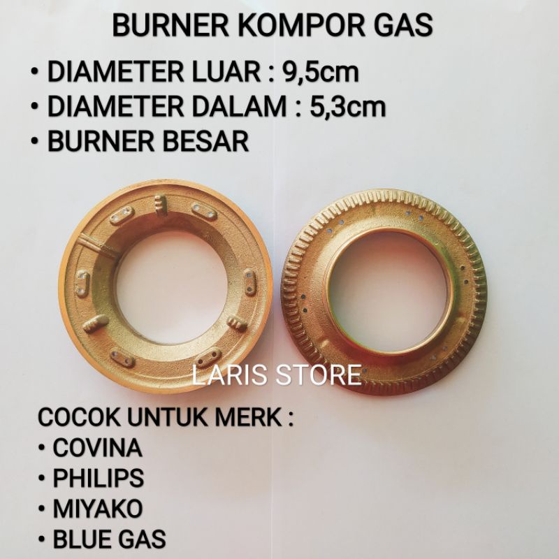 Burner / Kuningan Besar Kompor Gas Covina / Philips Miyako Blue Gas Multi MG