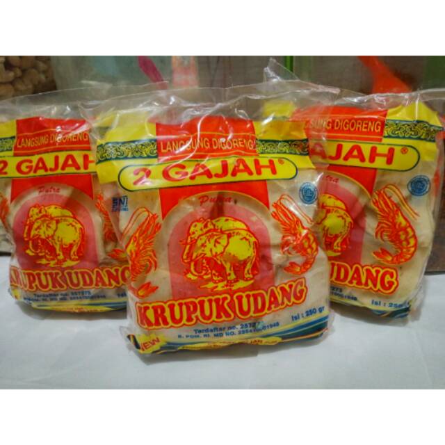 

Krupuk udang 2gajah 250gr