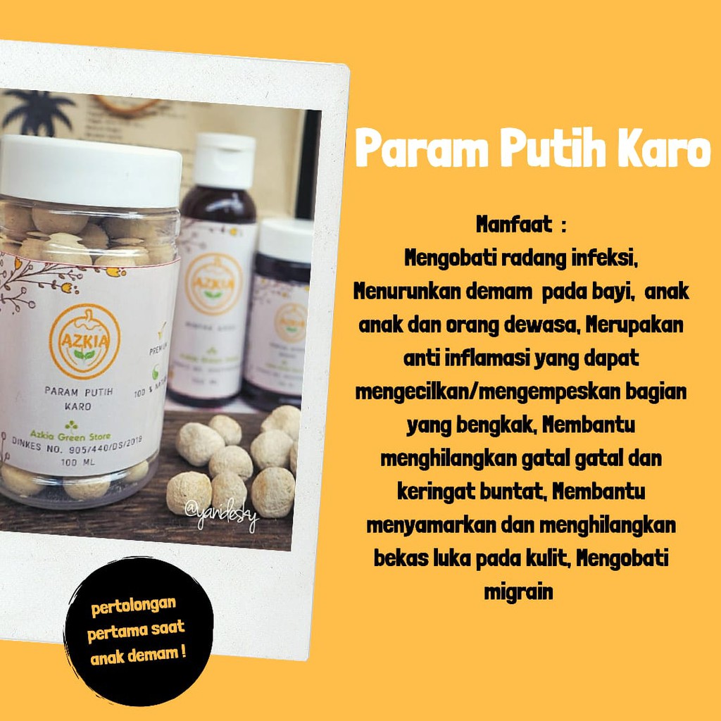 param putih karo azkia obat menurunkan demam anak