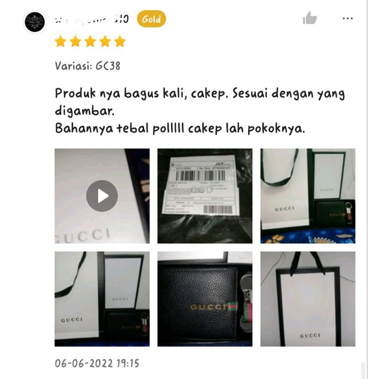 Dompet lipat pria kulit asli fullset with paperbag