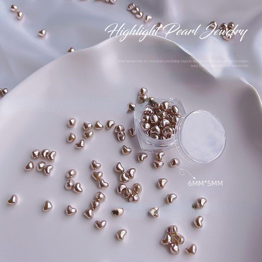 Mxbeauty Paku Charms Highlight Champagne Nail Beauty Love Hati Kuku Salon 3D Dekorasi Kuku