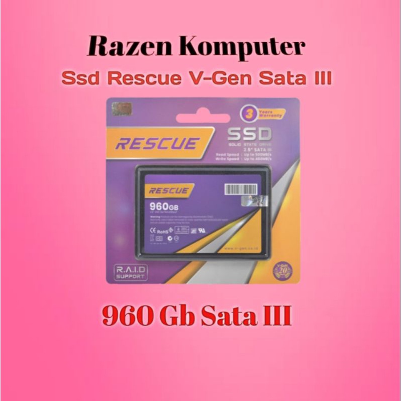 Ssd Sata III RESCUE V-GEN 120GB / 240 GB / 480GB / 960GB