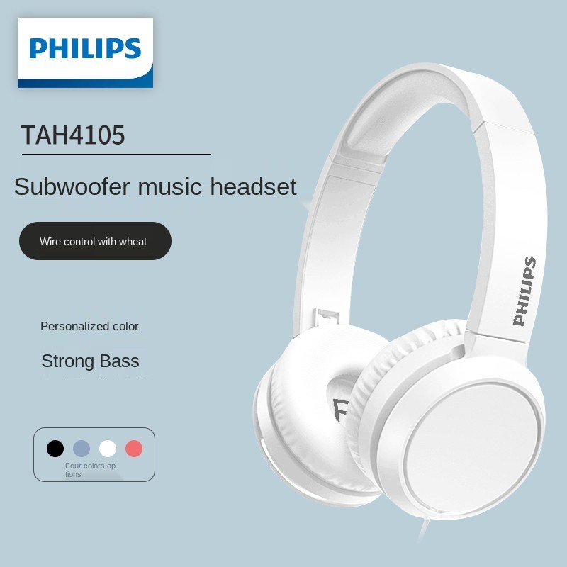 Philips TAH4105 On Ear Headphones with Mic Headset TAH 4105