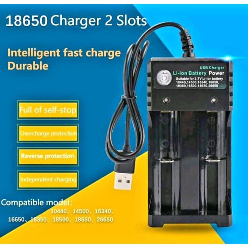 charger usb 2 slot buat batre 3.7v