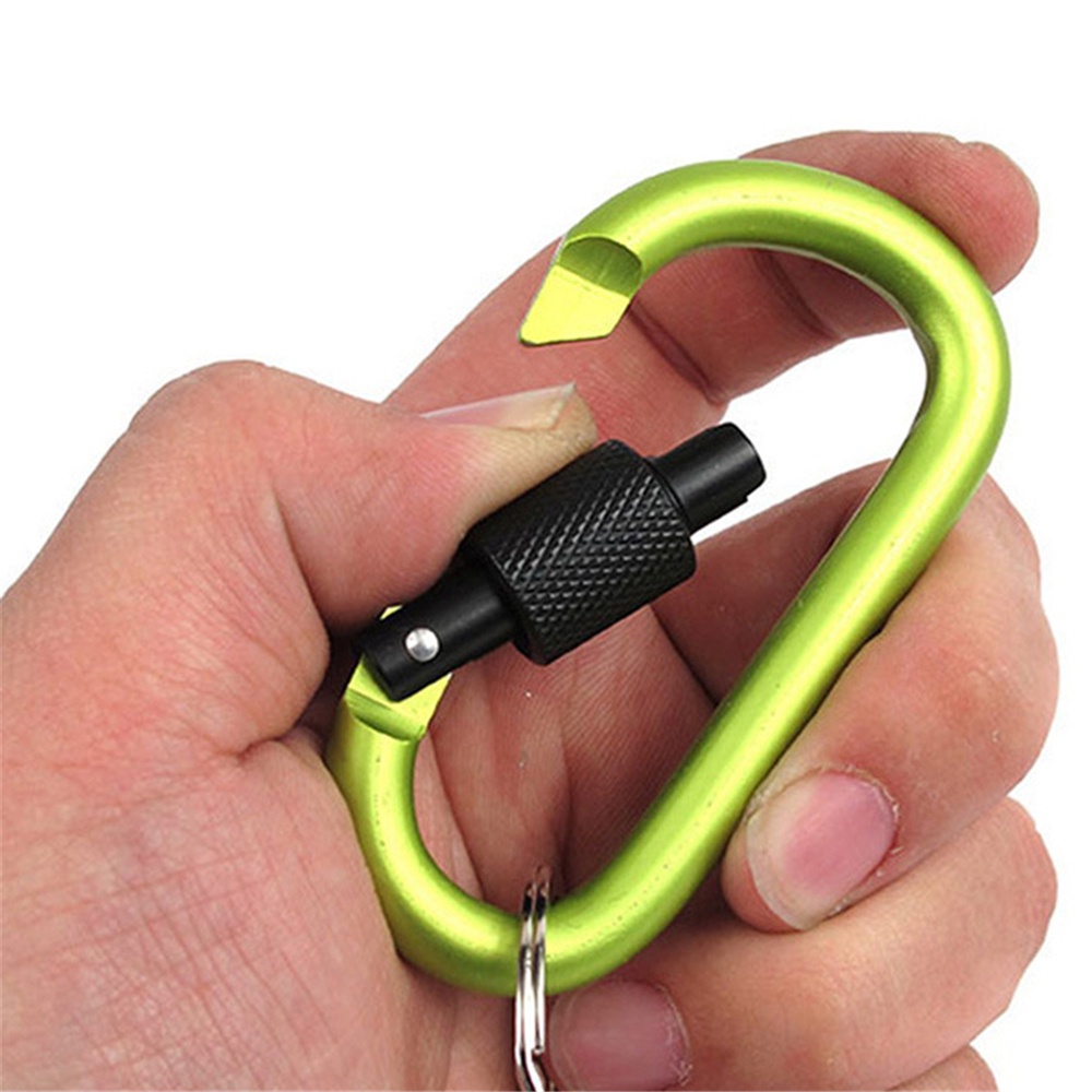 Gantungan Kunci Carabiner Bentuk D Bahan Aluminum Alloy Warna-Warni Untuk Tas Ransel / Botol / Tenda / Outdoor