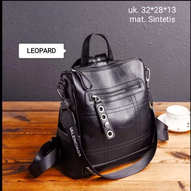 Tas Backpack Stylish Kulit TUXEDO free tali selempang pisban /tas ransel 2gaya selempang dan ransel