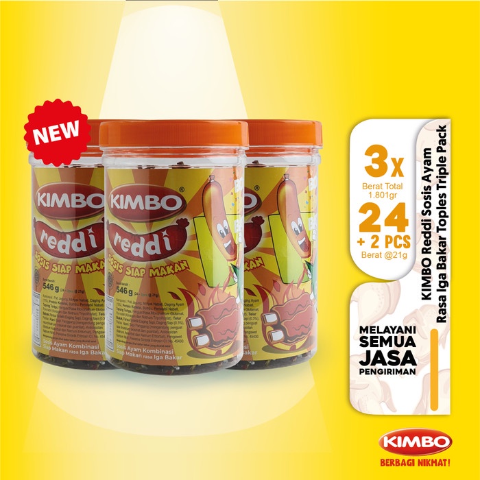 

504Oekh Kimbo Reddi Sosis Ayam Rasa Iga Bakar Toples Triple Pack 6J4727iyfi