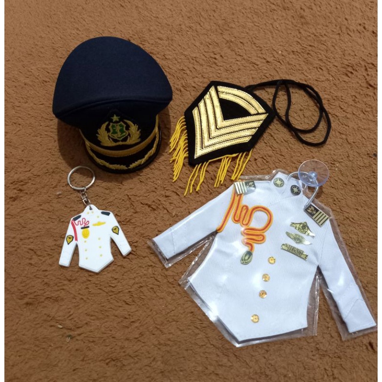 SOUVENIR PELAUT HIASAN PELAUT MINI SERAGAM MINIATUR SERAGAM PELAUT PELAYARAN MINIATUR TOPI PELAUT SO