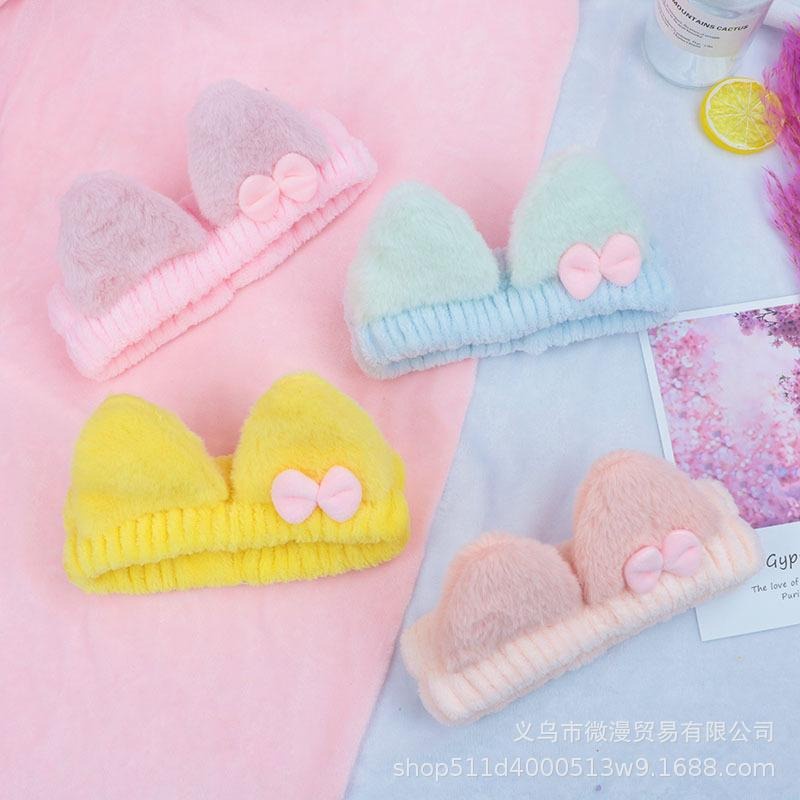 Bandana cuci muka make up cewek korea dewasa lucu elastis import motif telinga kucing kekinian