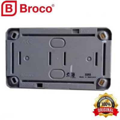 Stop Kontak Outdoor Double Broco Atlantic Outbow 2252 SNI Tahan Air - Stop Kontak Waterproof 2 Gang Horizontal