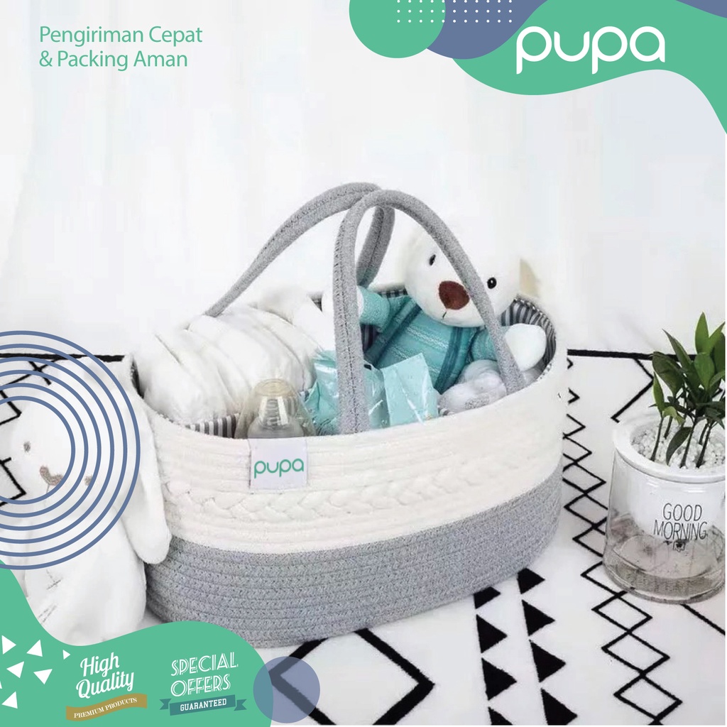 Caddy Bag ROPE Multipurpose Diaper Organizer Bag Canvas Tas Bayi Baby PUPA