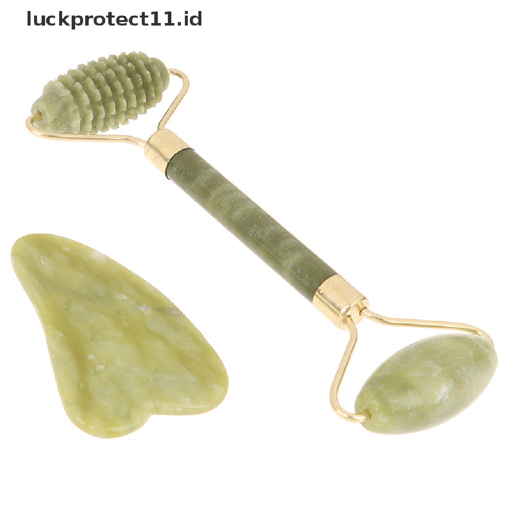 &lt; Luckprotect11. &lt; LuckproteksiRoller Giok Pijat Kepala Ganda Untuk Relaksasi Kulit Wajah Dan Tubuh