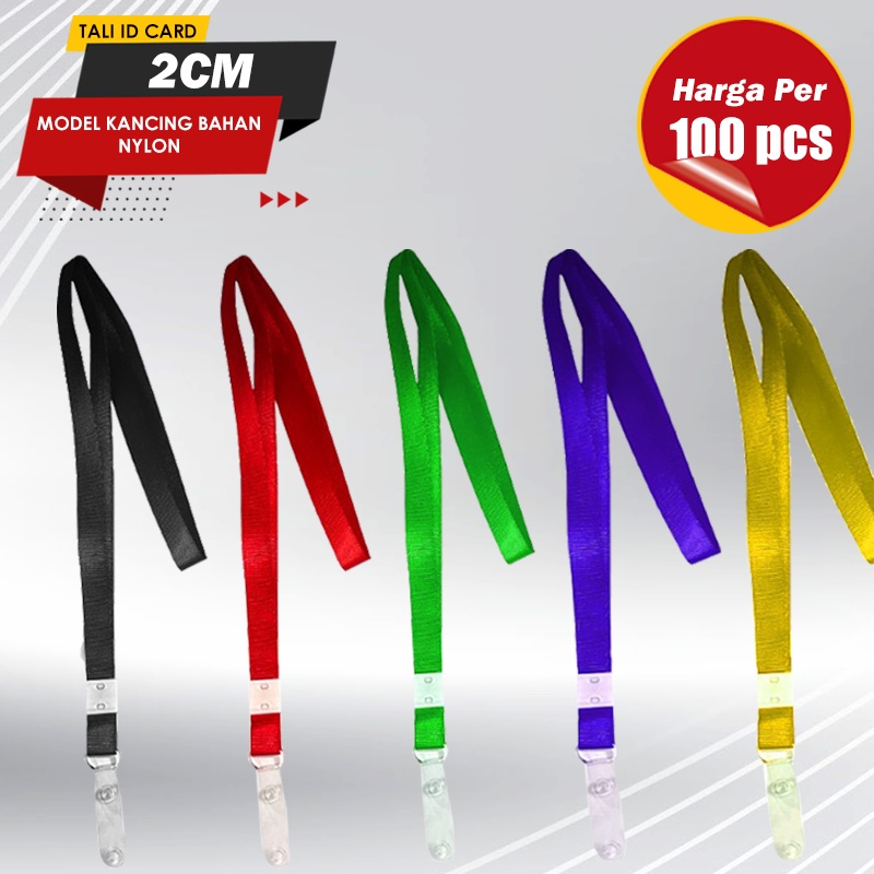 

Tali ID Card Nilon 2 cm Tali lanyard Nilon 2 Cm Gantungan ID card name tag ( paket 100 pcs )