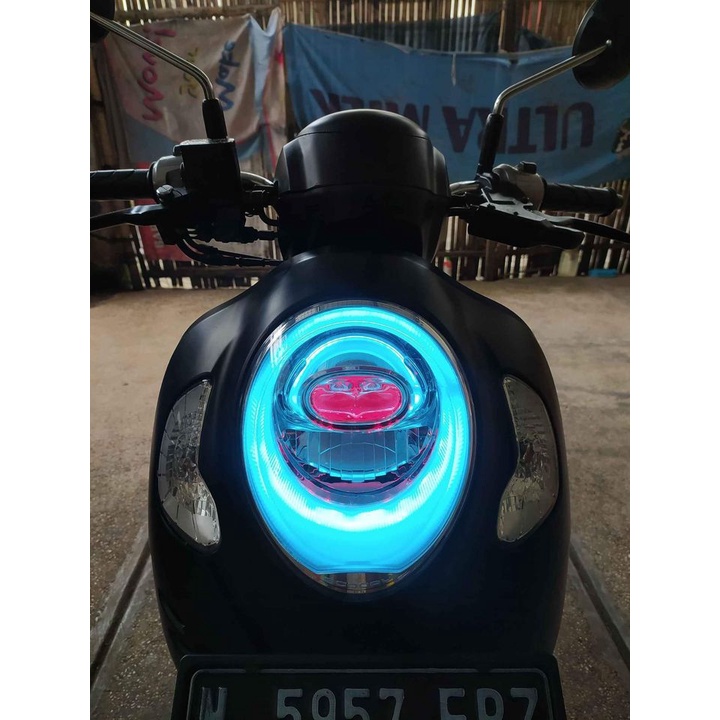 SEPAKET LAMPU LED ALIS UK 60CM ALL SCOOPY GRATIS DEMON EYES BERKUALITAS BAGUS FREE STICKER DAN KARDUS