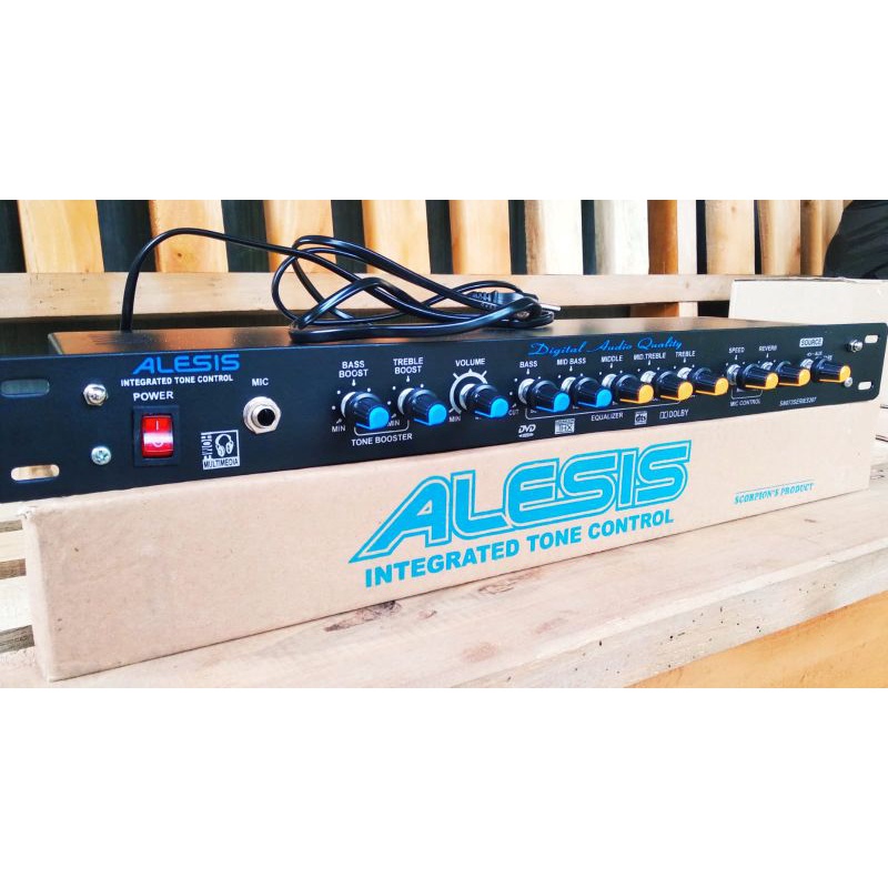 ALESIS Tone Control Equalizer stereo plus echo siap pakai