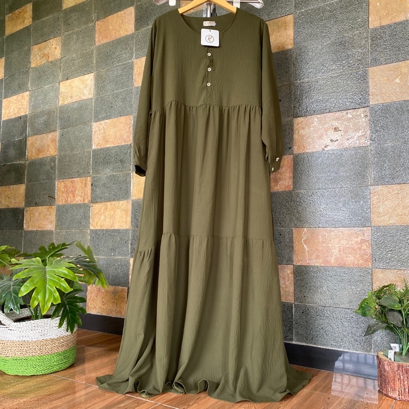 Mika gamis cey crincle gamis maxi   size XS-xxxl